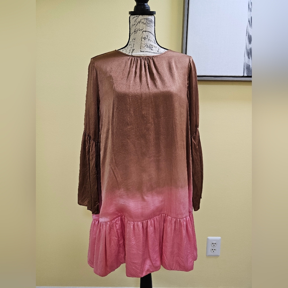 Cynthia Rowley Brown to Pink Ombre Mini Dress